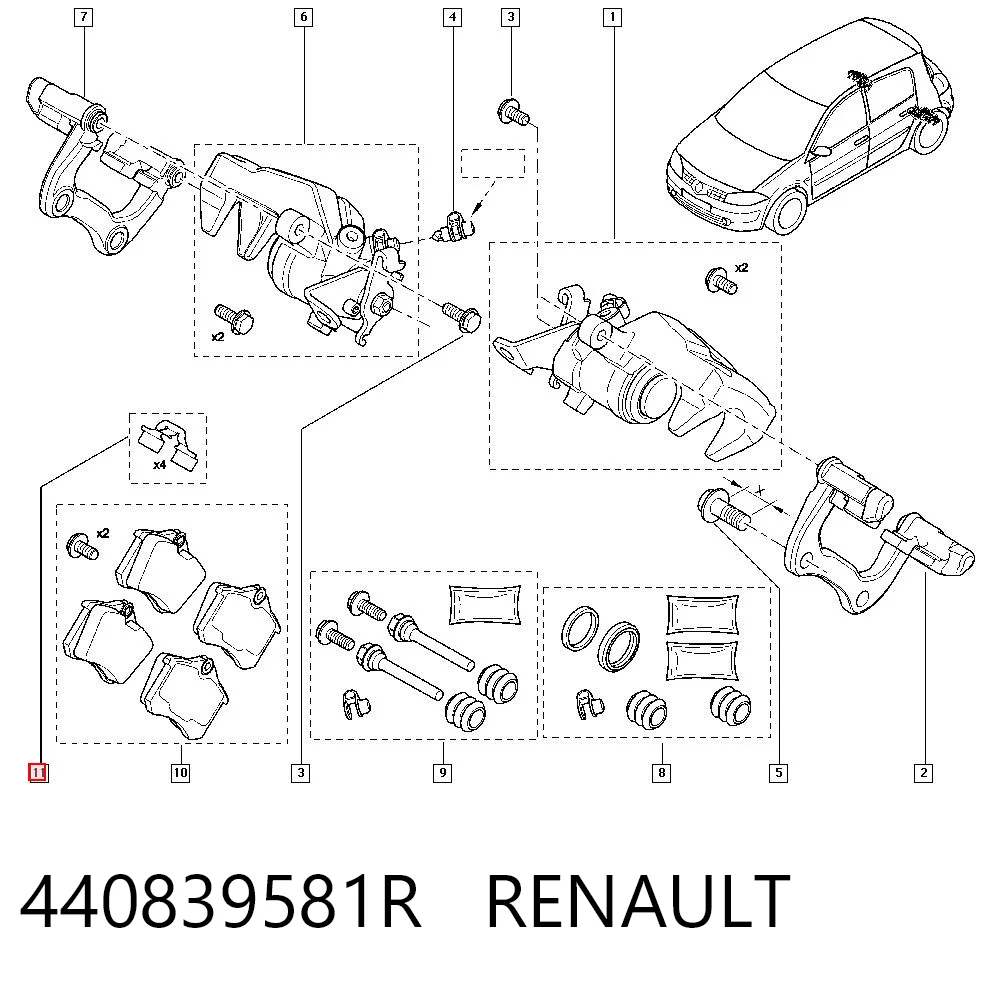 Clio III hatchback (BR01, CR01) (2005 - 2014) Arka fren balatası