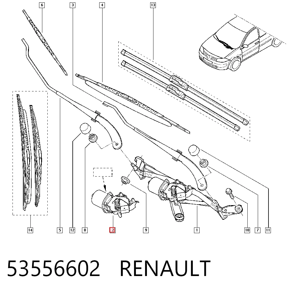 Renault Megane II Silecek Motoru