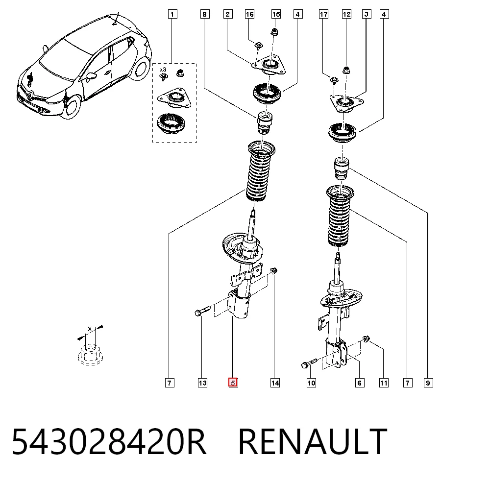 Renault Clio IV Ön amortisör Türkiye fiyatı