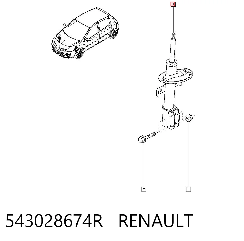 Clio III Ön amortisör