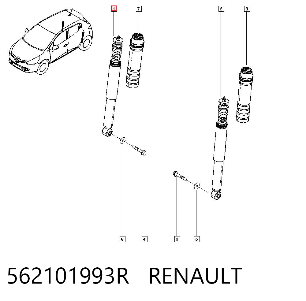 Renault Clio IV Arka amortisör