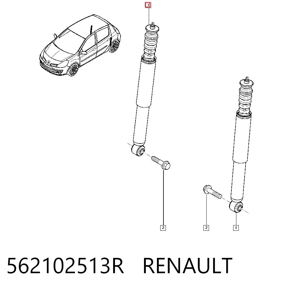 Renault Clio III Arka amortisör