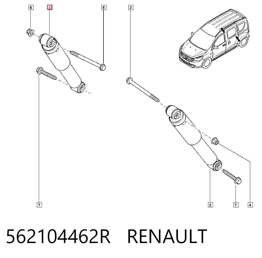 Renault Kangoo III Arka amortisör