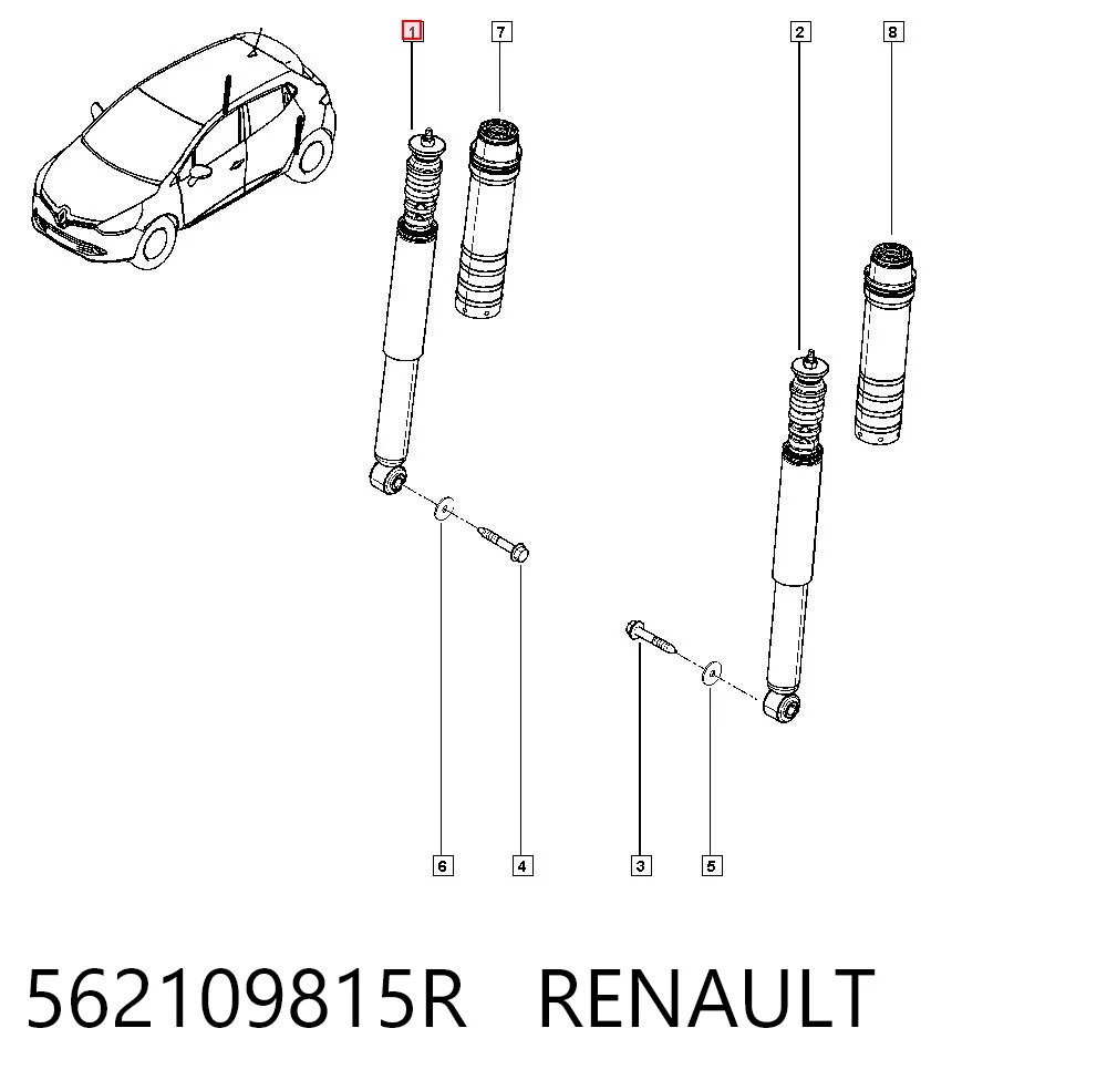 Renault Clio IV Arka amortisör