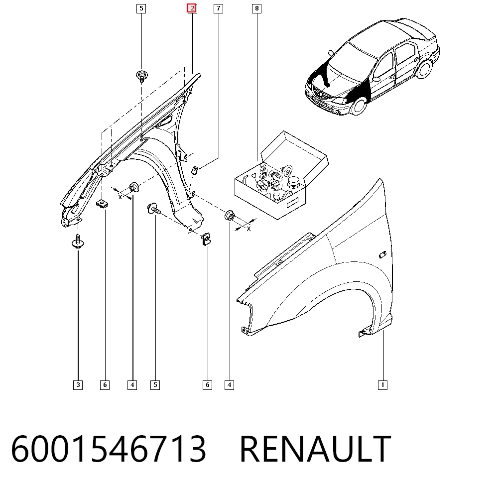 Dacia Logan I Sağ ön çamurluk