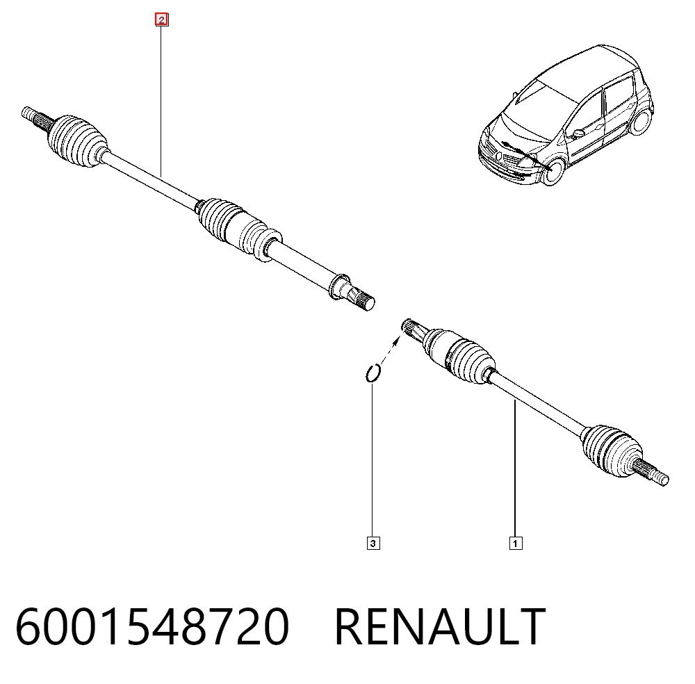 Clio II hatchback (BB, CB) (1998 - 2010) Sağ aks