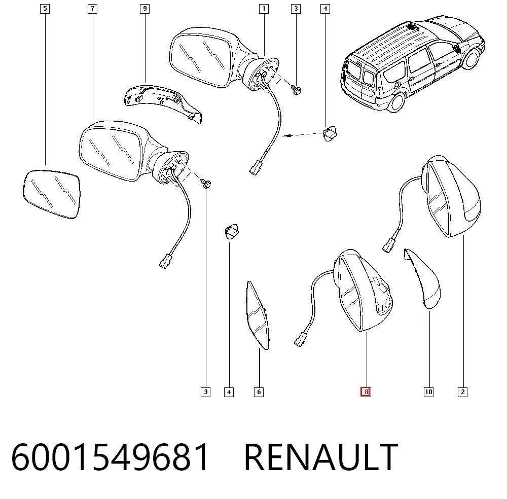Dacia Duster  Sağ ayna