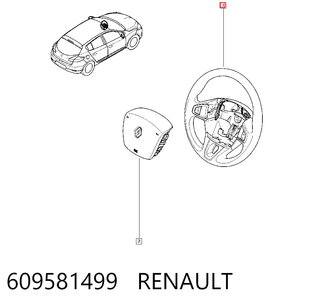 Renault Megane III Direksiyon orijinal