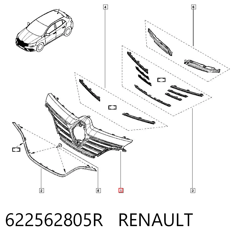 Megane IV station wagon (K9A, K9M, K9N) (2016 - 2026) ön panjur