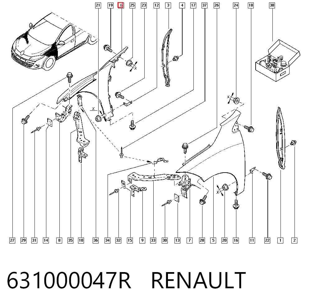 Renault Megane III (2008 - 2016) Sağ ön çamurluk satın al