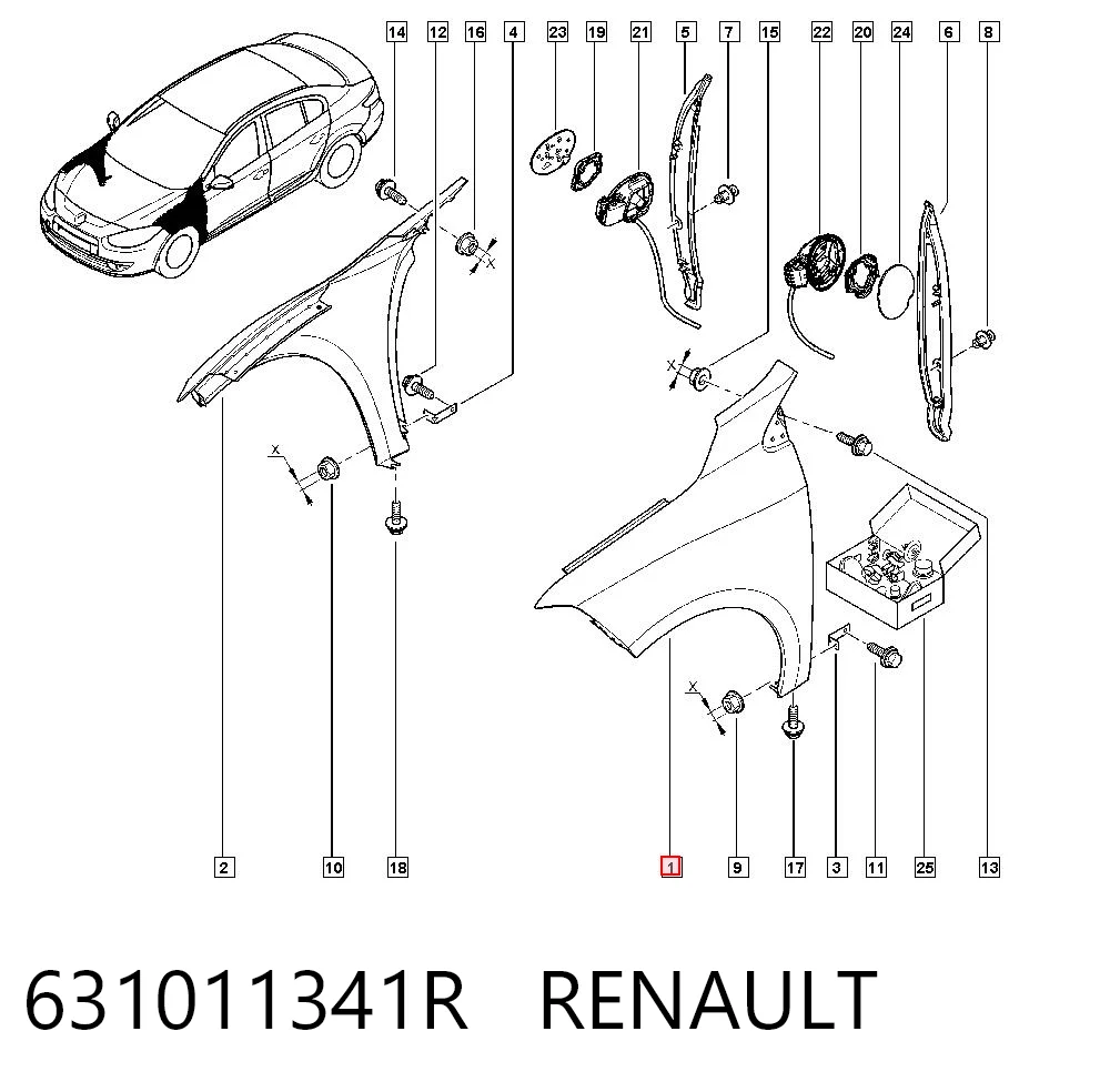 Renault Fluence  Sol ön çamurluk Türkiye fiyatı