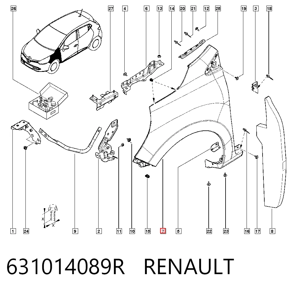 Renault Clio IV Sol ön çamurluk Türkiye fiyatı