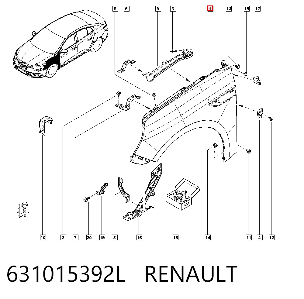 Megane IV Sol ön çamurluk