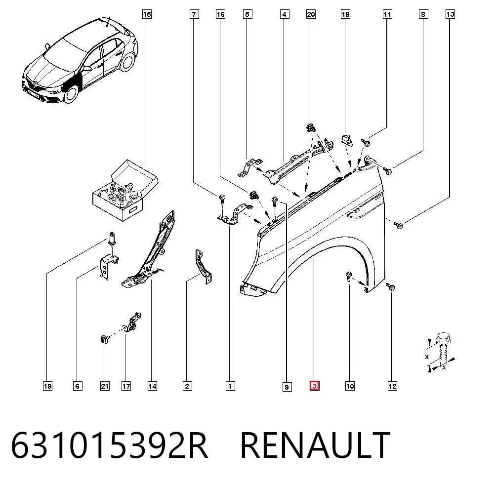 Renault Megane IV Sol ön çamurluk