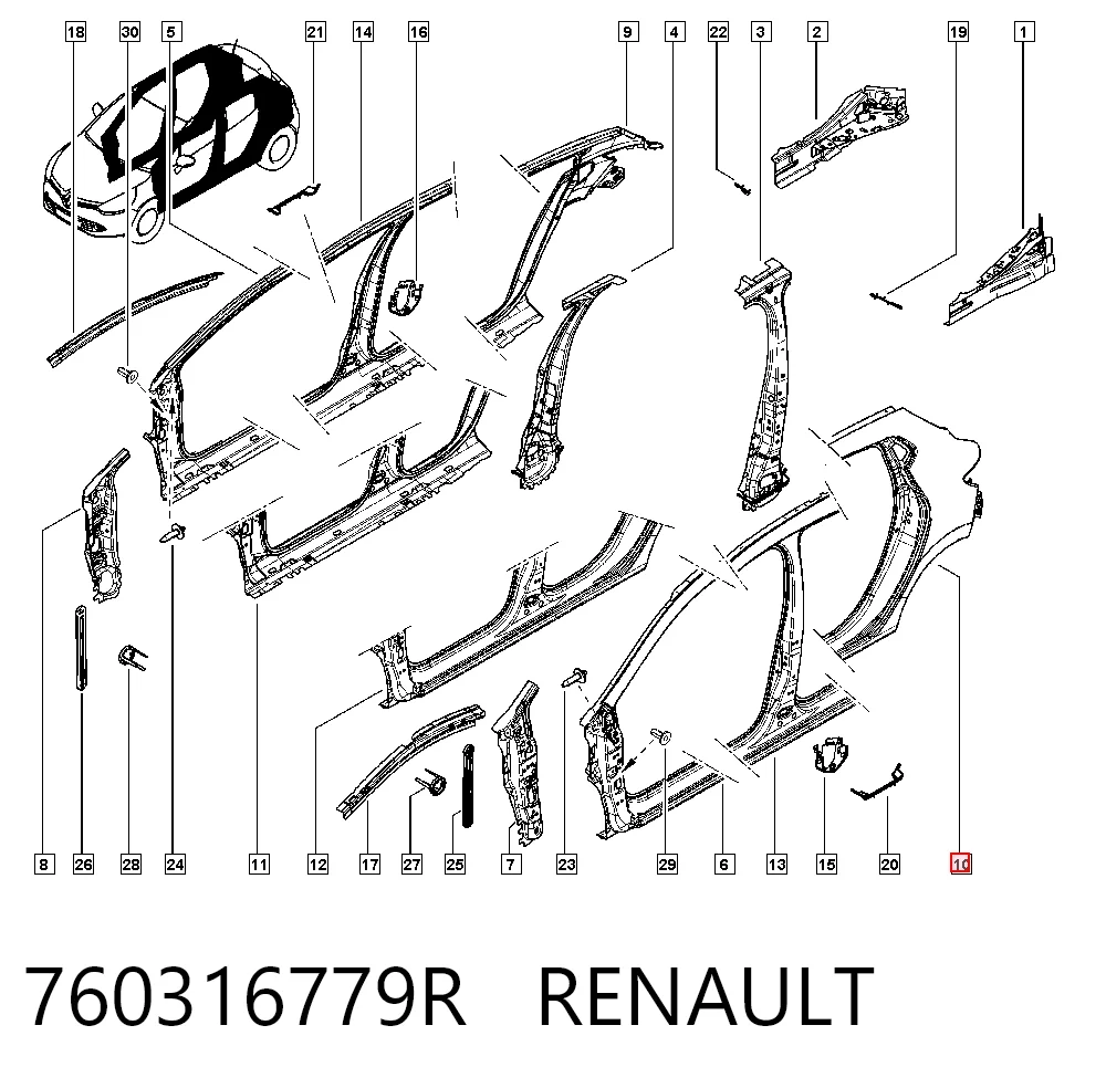 Renault Clio IV Sol arka çamurluk