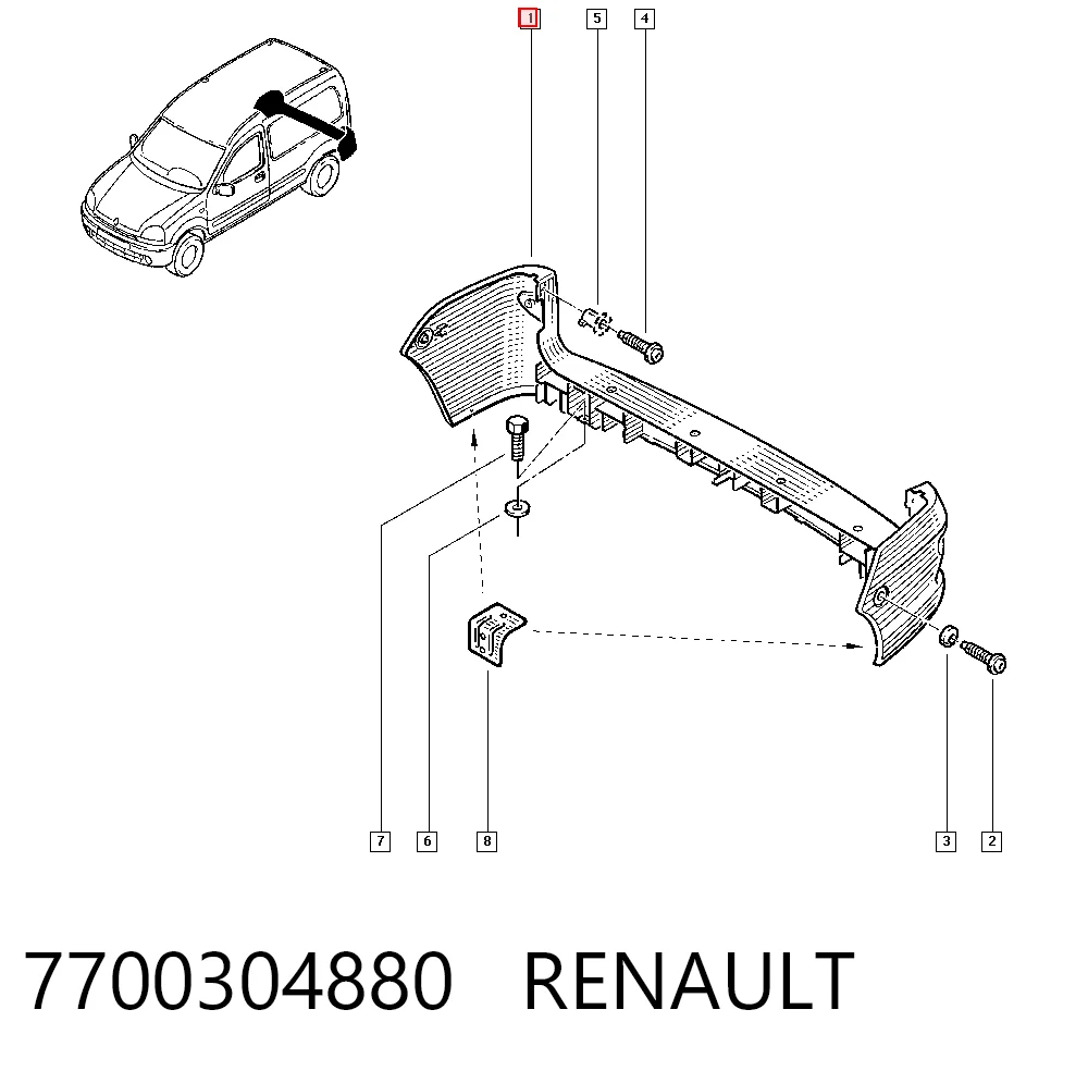 Renault Kangoo I Arka tampon