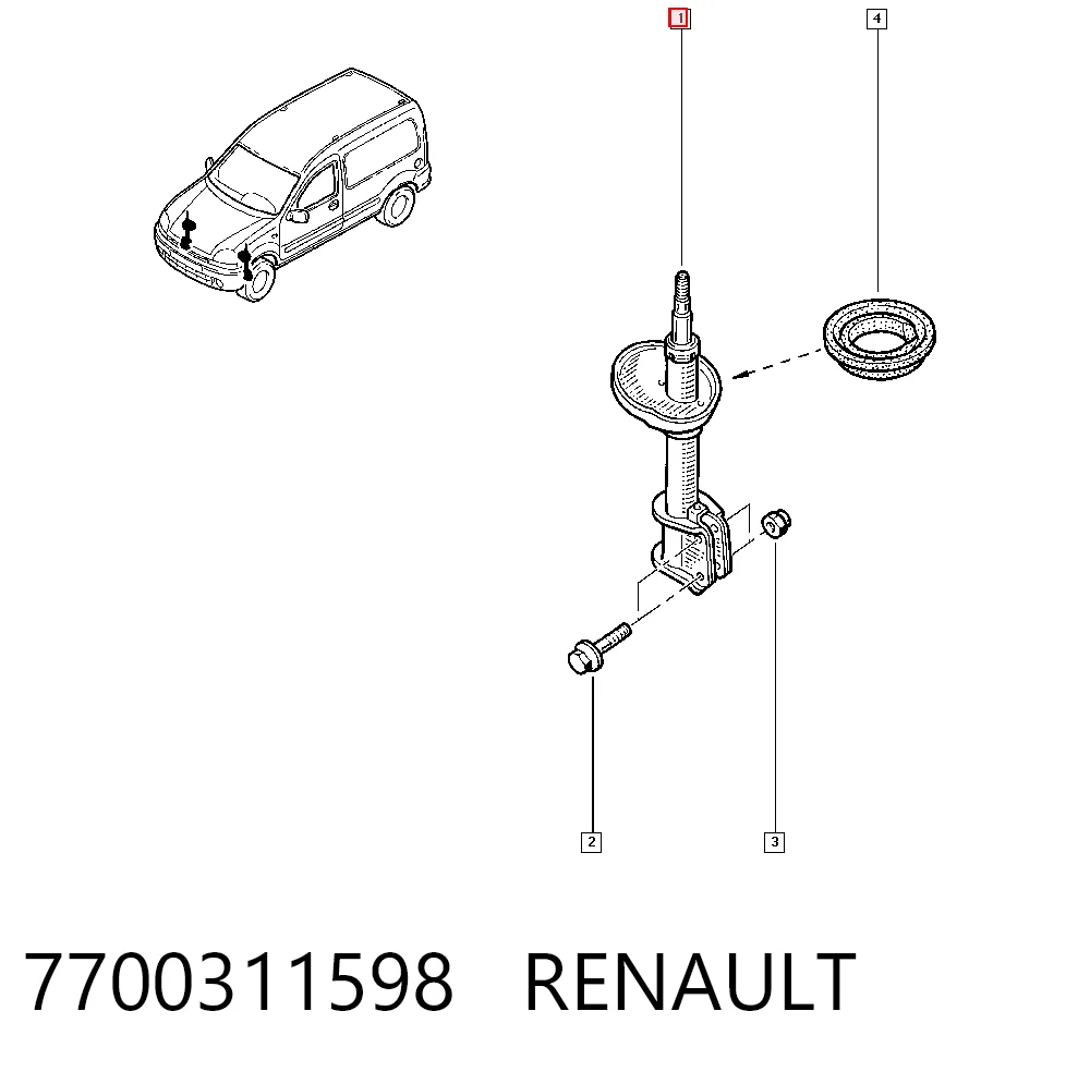 Renault Kangoo I Ön amortisör