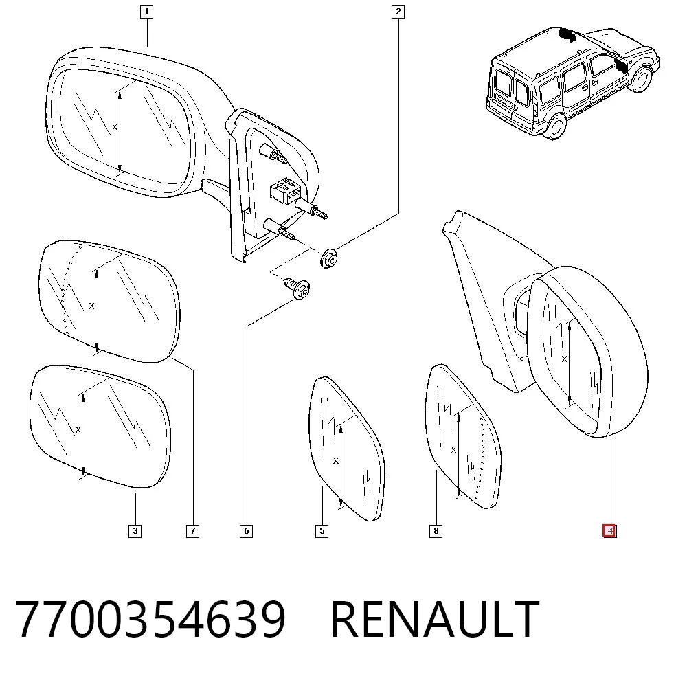 Renault Kangoo  Sağ ayna Türkiye fiyatı