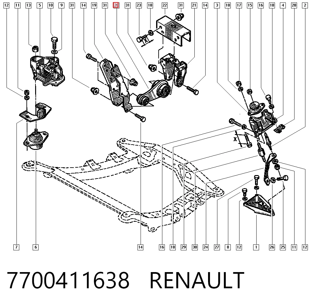 Renault 19 I Arka motor kulağı