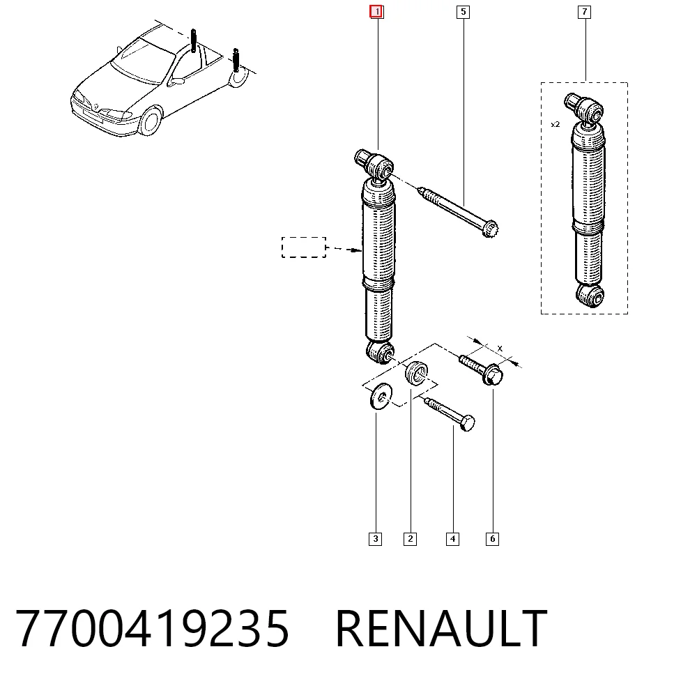 Renault Megane I Arka amortisör