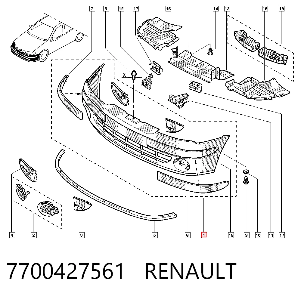 Renault Megane I Ön tampon fiyatları