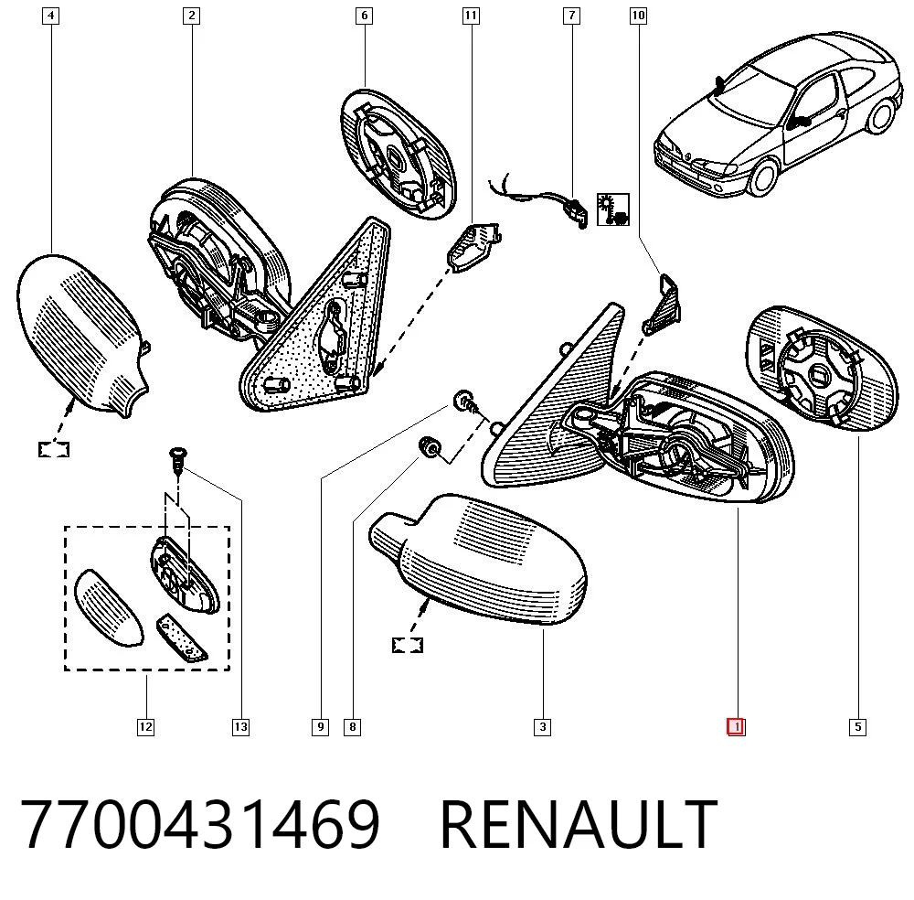 Renault Megane I Yan ayna