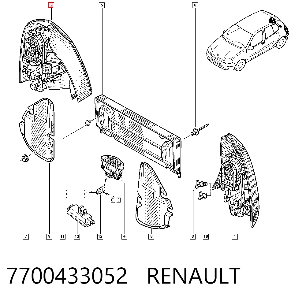 Renault Clio  Sağ stop lambası Türkiye fiyatı