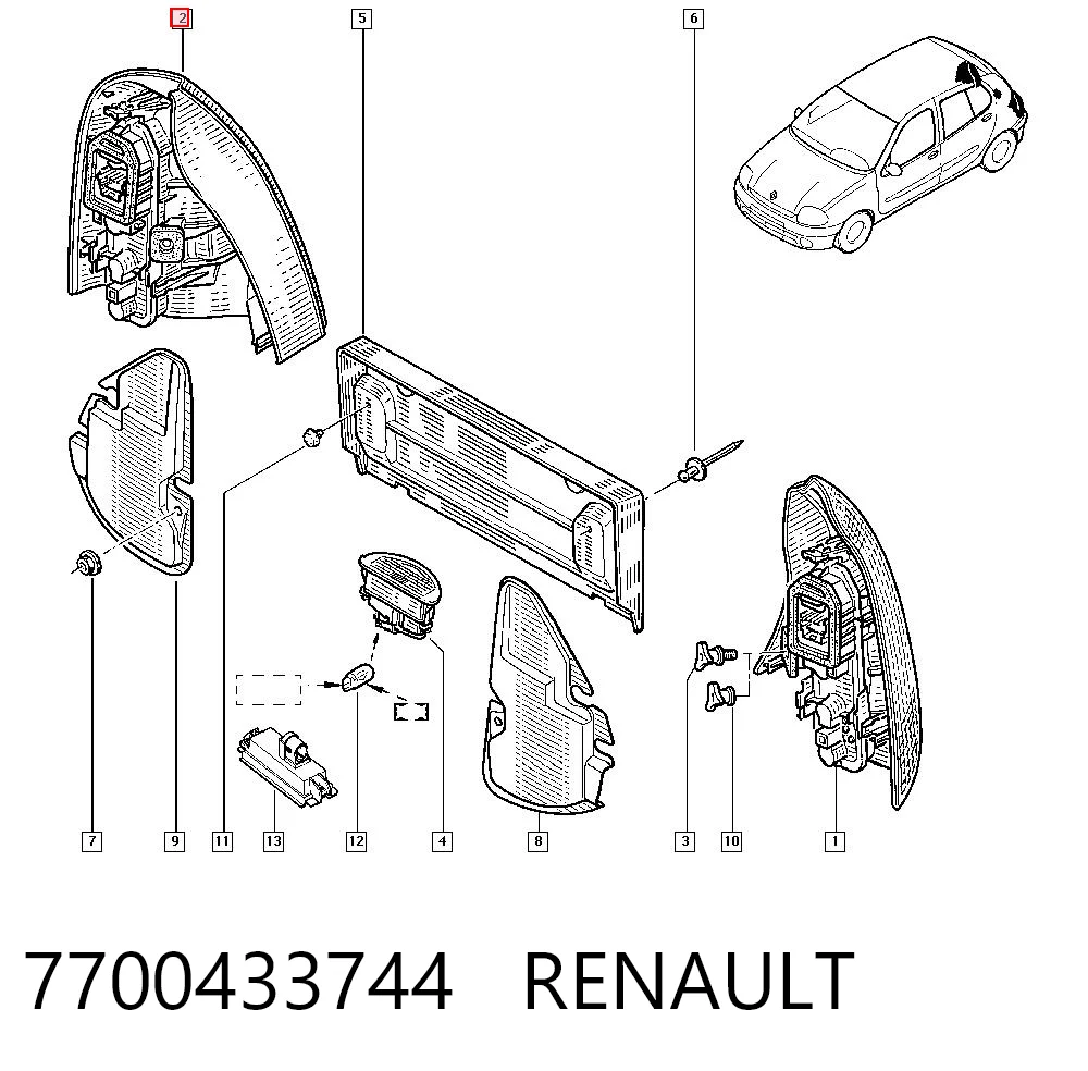 Renault Clio SYMBOL Sağ stop lambası