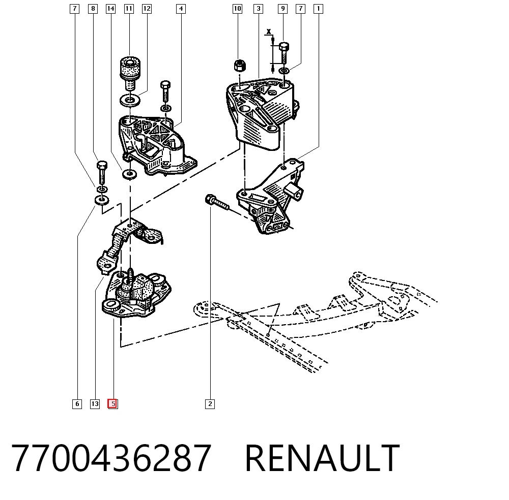 Renault Megane I Sağ Motor Kulağı