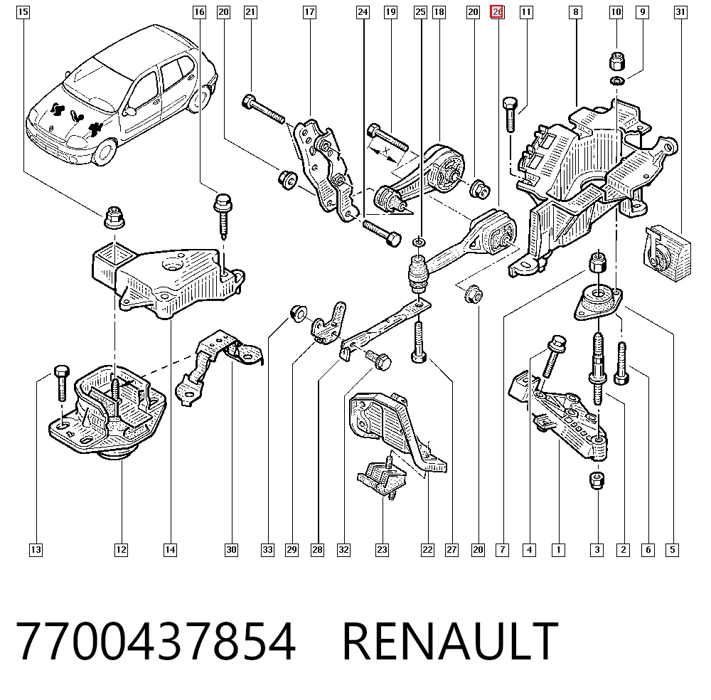 Renault Megane I Arka motor kulağı Türkiye fiyatı