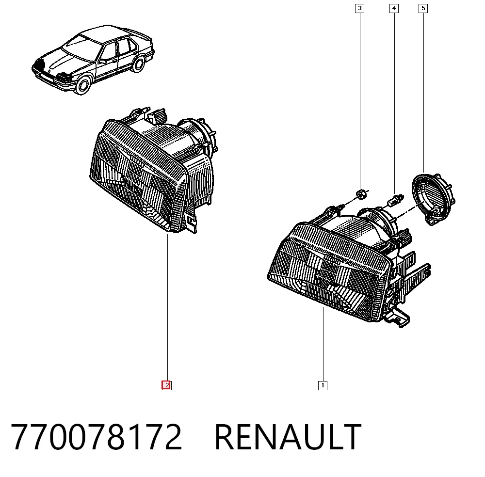 Renault 19 I Far Lambası
