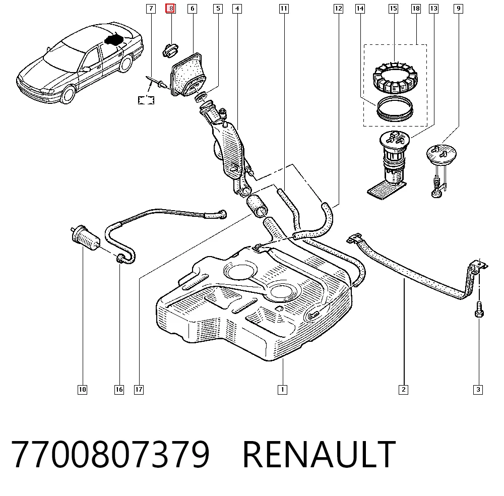 Renault Clio IV (2012 - 2021) Yakıt deposu kapağı 