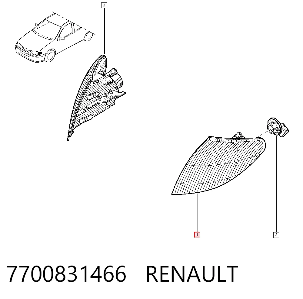 Renault Megane I Sol Sinyal Lambası Türkiye fiyatı