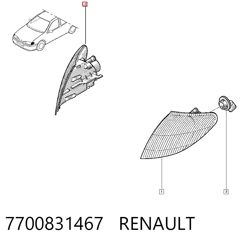 Renault Megane I Sağ sinyal lambası