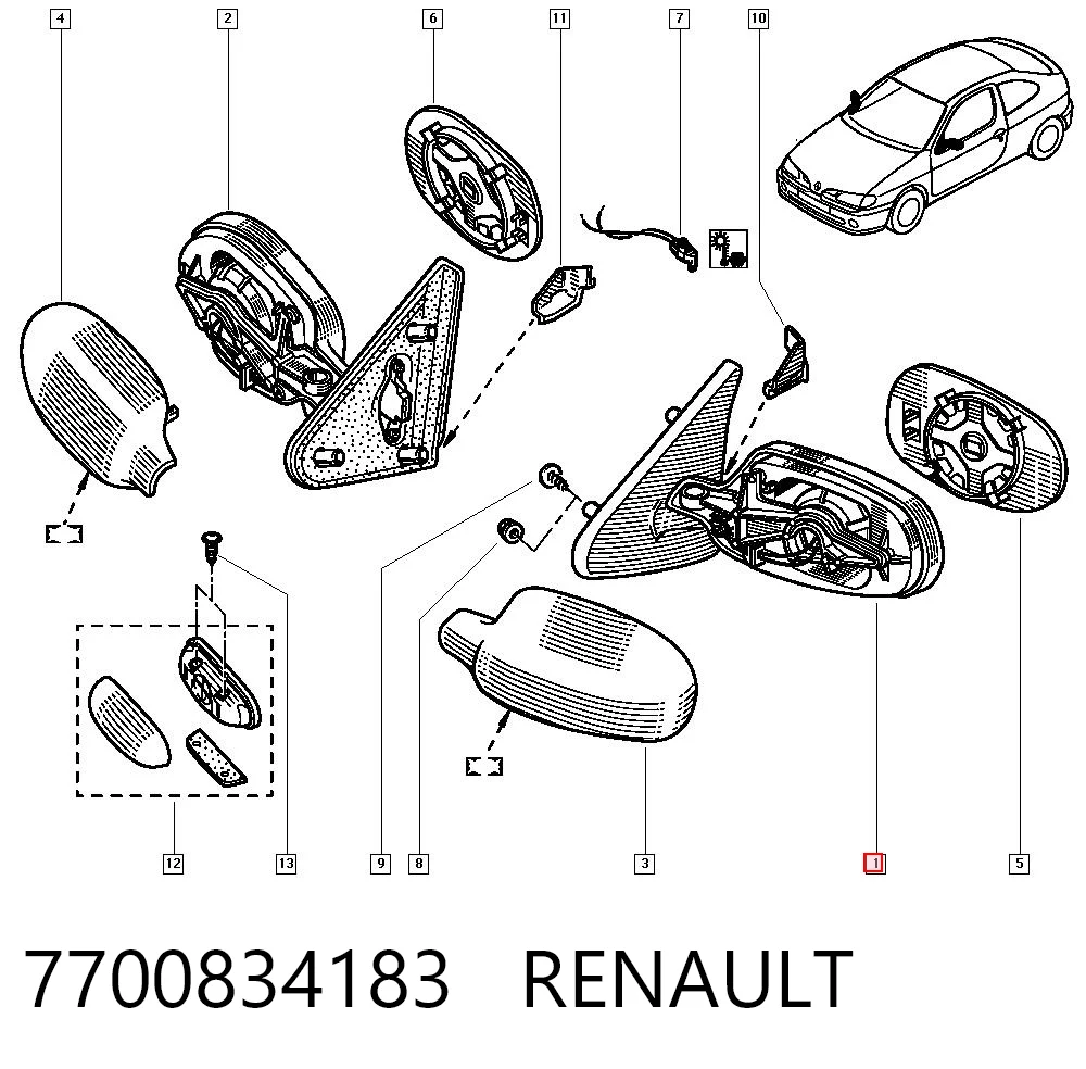 Renault Megane I Yan ayna