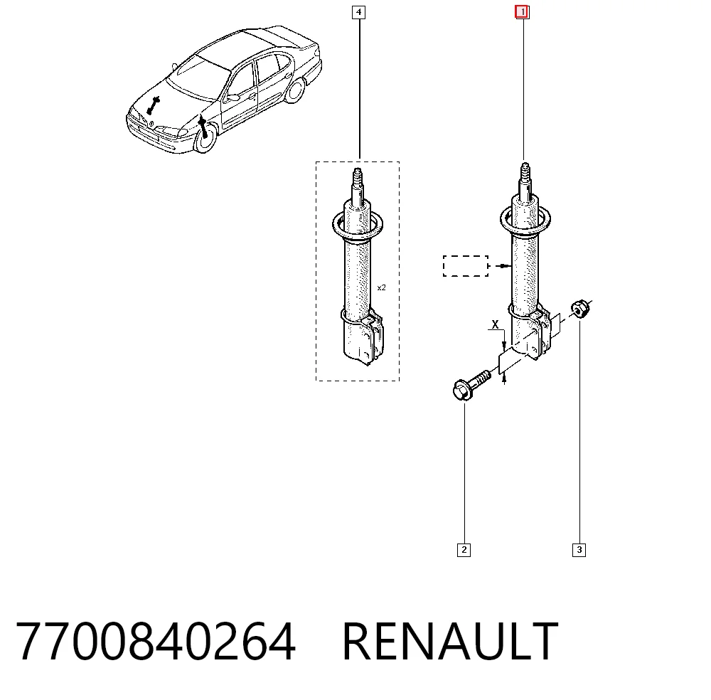 Renault Megane I Ön amortisör