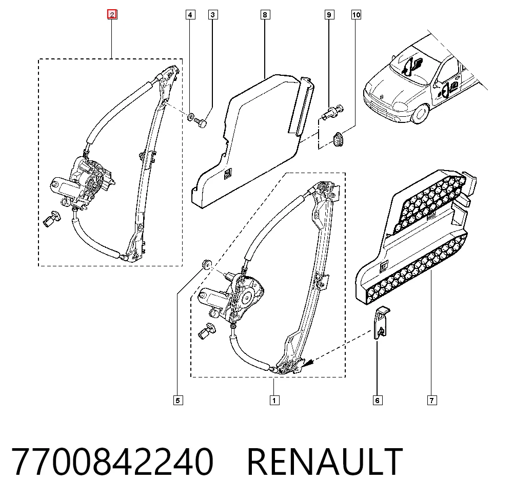 Renault Clio II Sağ Ön cam krikosu Türkiye fiyatı