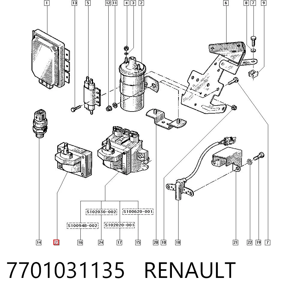 Renault 19 I Ateşleme bobini