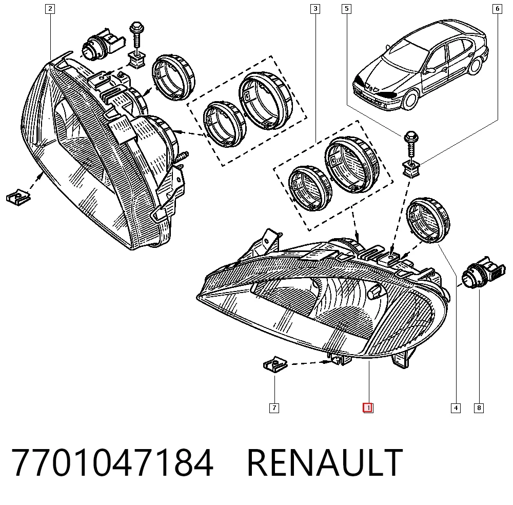 Renault Megane I Sol ön far
