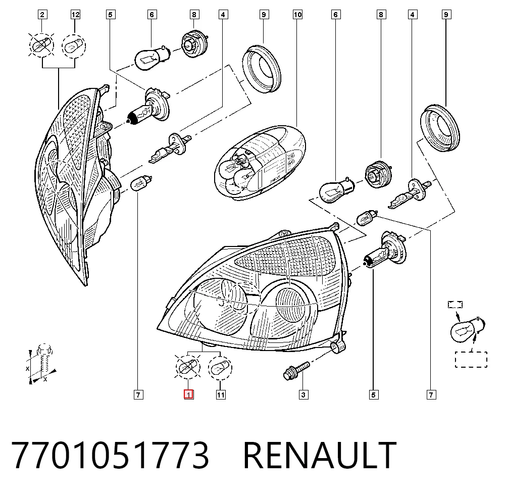Clio II hatchback (BB, CB) (1998 - 2010) Sol ön far