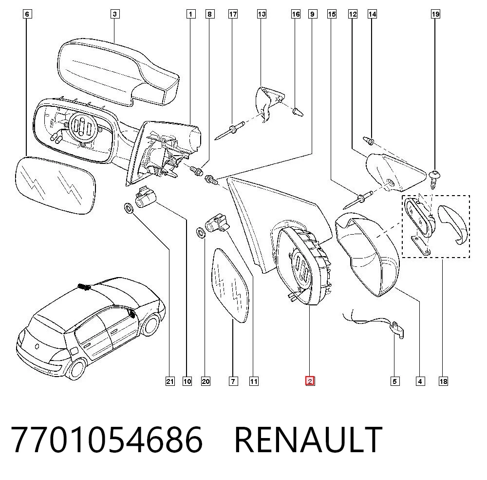Renault Megane II Sağ ayna