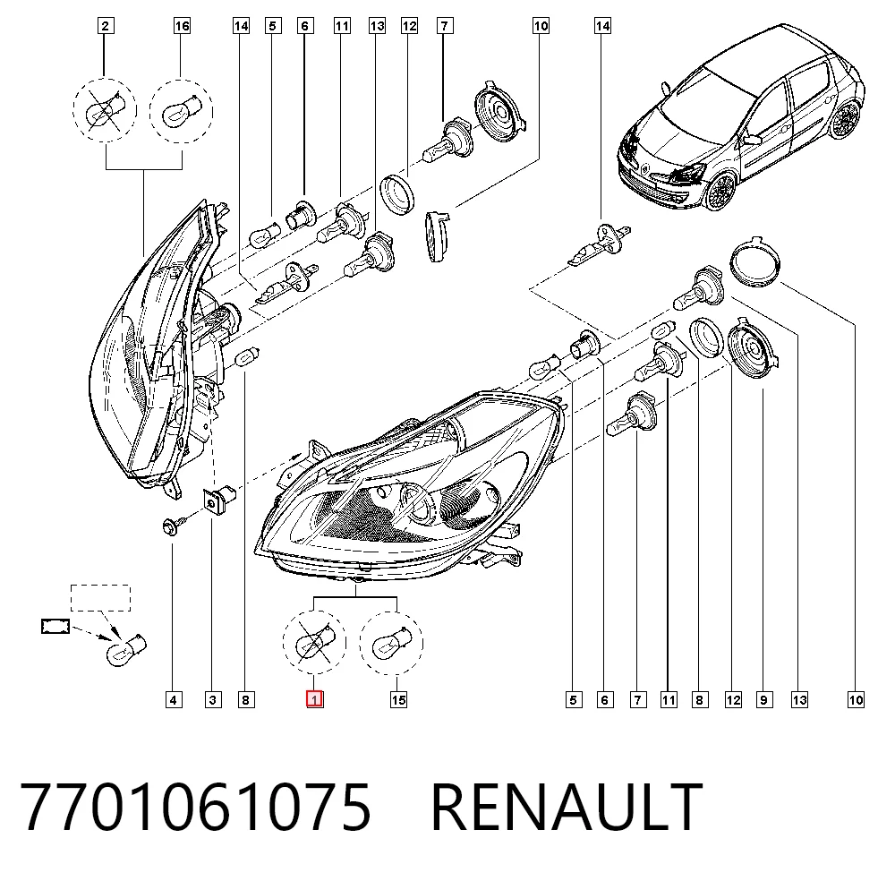 Renault Clio III Sol ön far