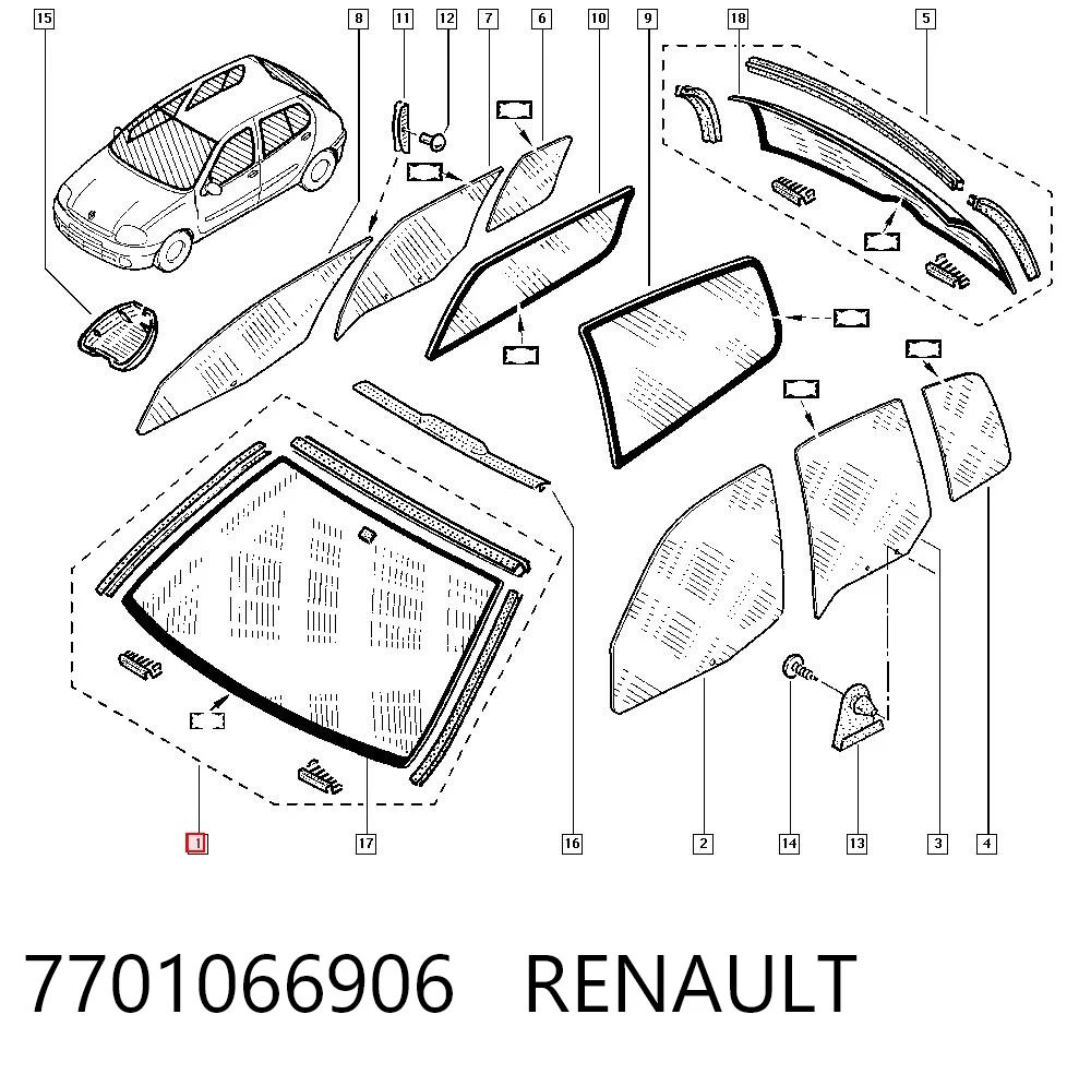 Renault Clio II (1998 - 2010) Ön cam fiyatı