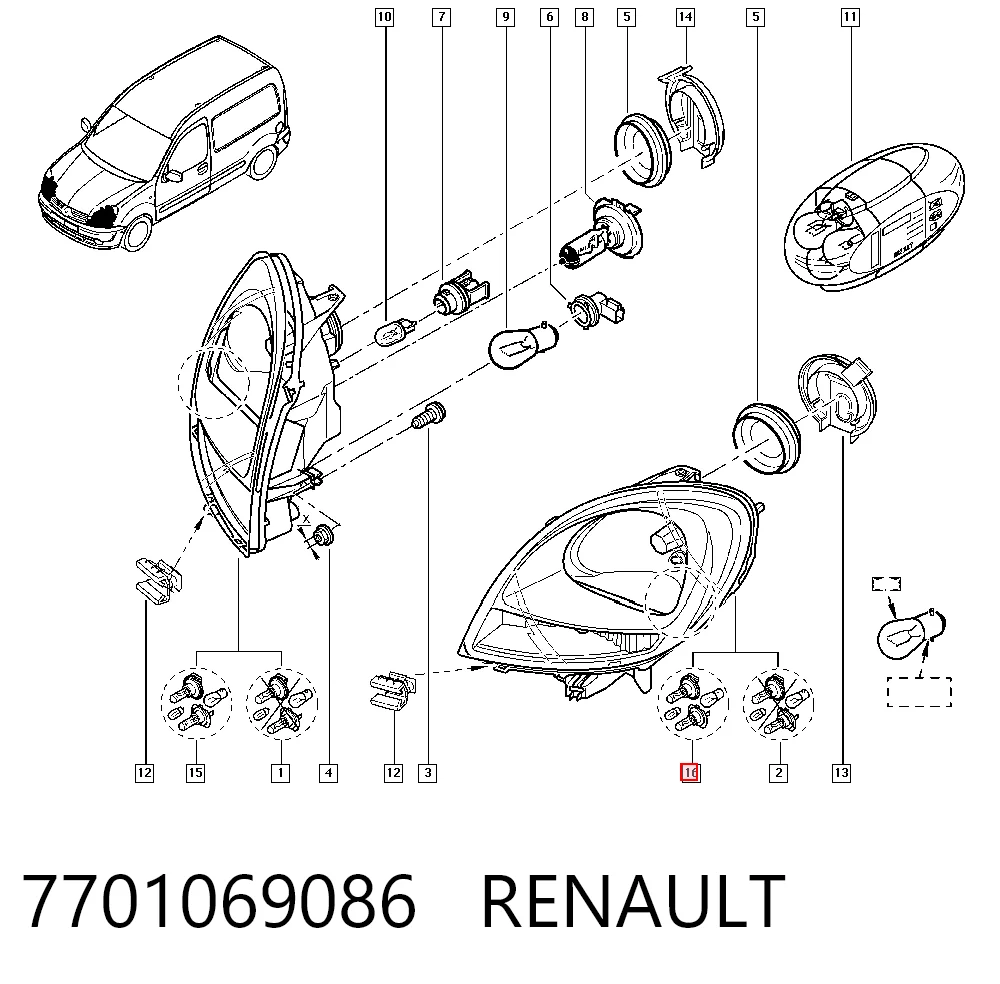 Renault Kangoo  (1998 - 2008) Sol far fiyatları