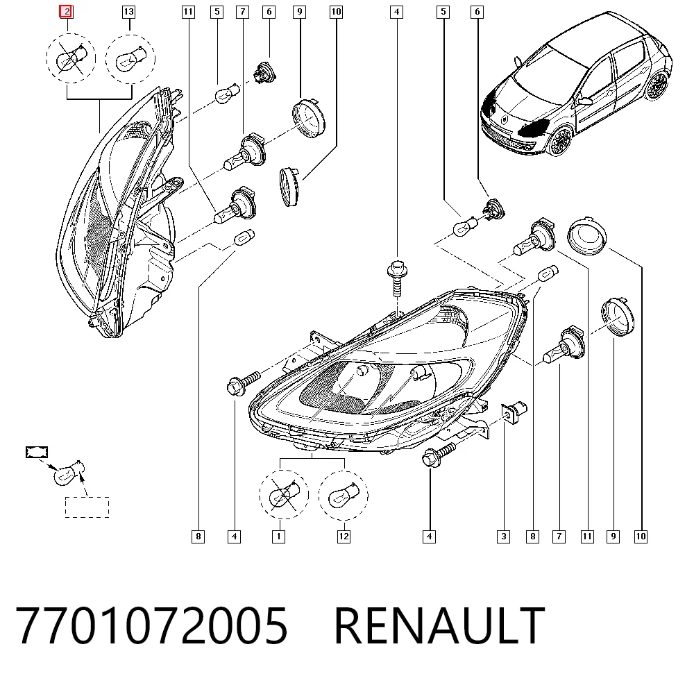Renault Clio III Sağ ön far