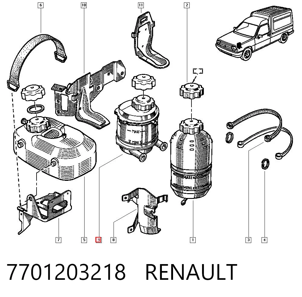 Renault 19 I Su deposu