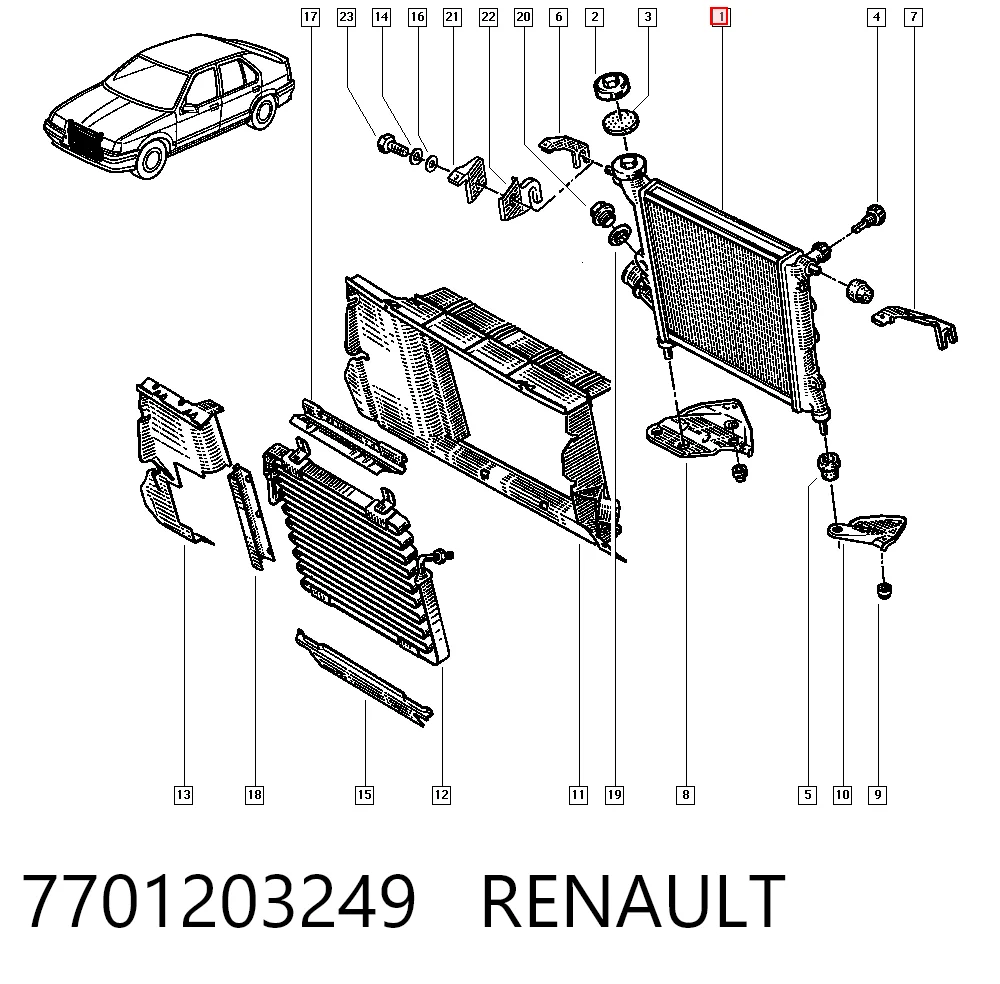 Renault 19 I (1988 - 1992) Genleşme su deposu 