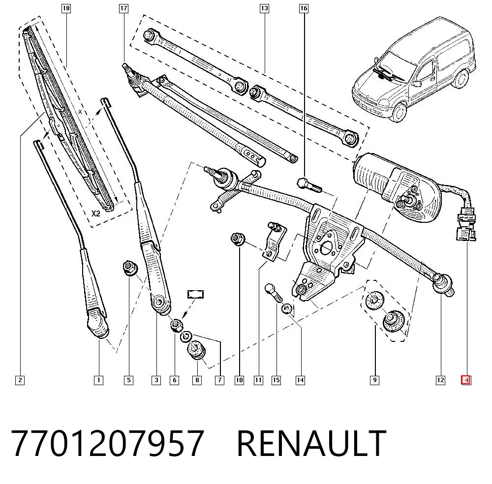 Renault Kangoo I Silecek Motoru Türkiye fiyatı
