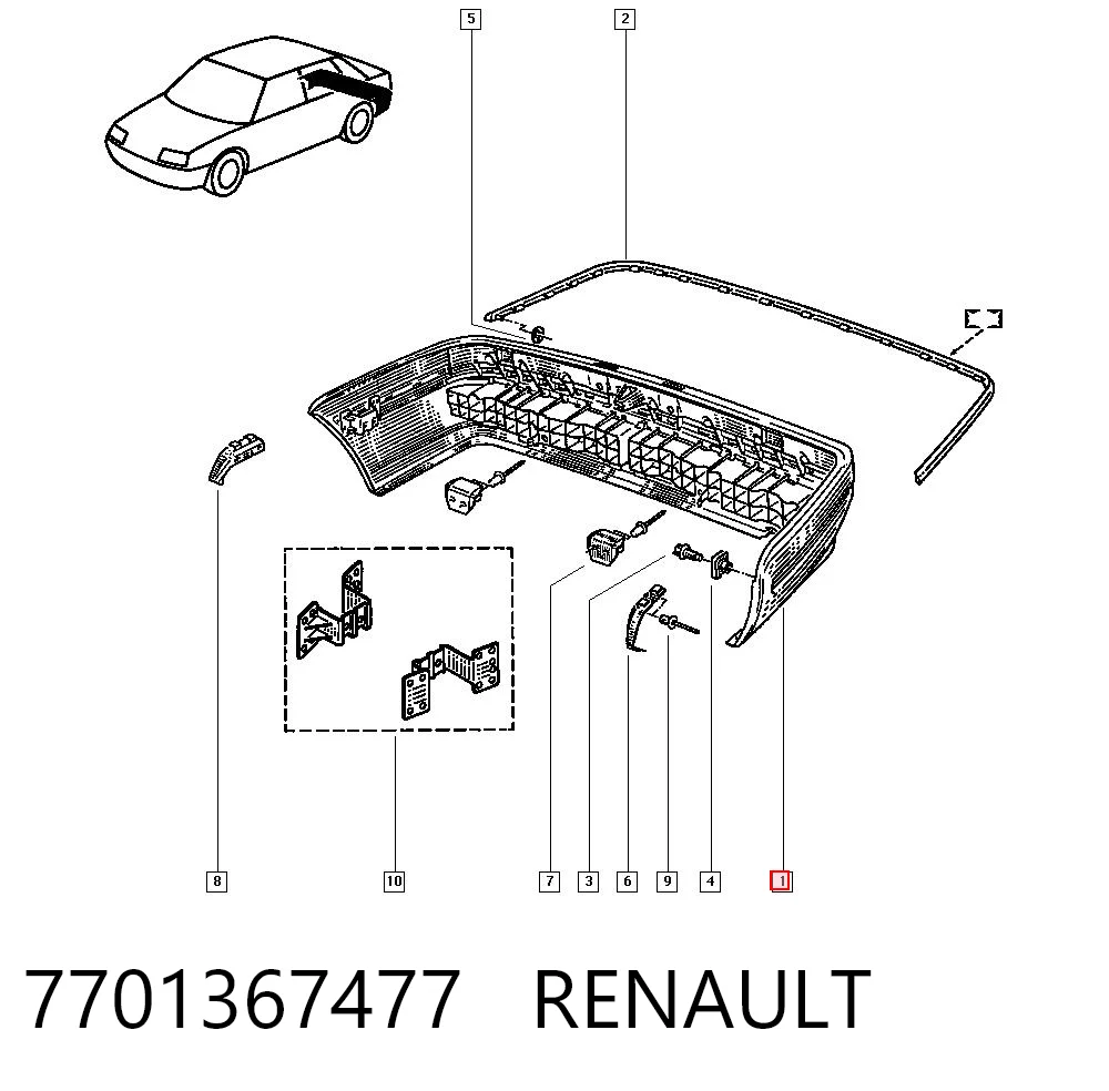 Renault 19 I Arka tampon