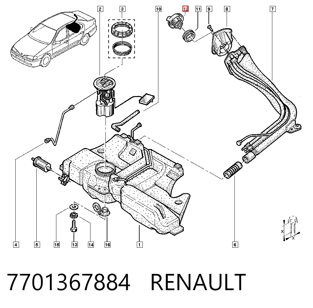 Renault Clio IV (2012 - 2021) Yakıt deposu kapağı fiyatları
